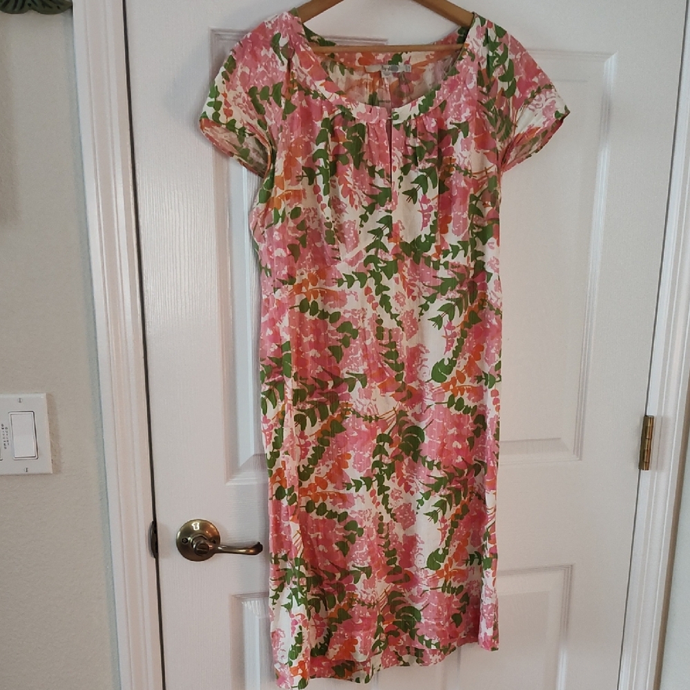 Boden Pink and Green Floral Midi Dress